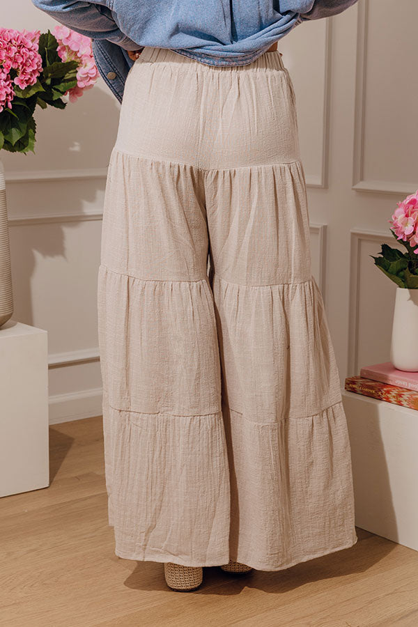Cream Wide Leg Pants