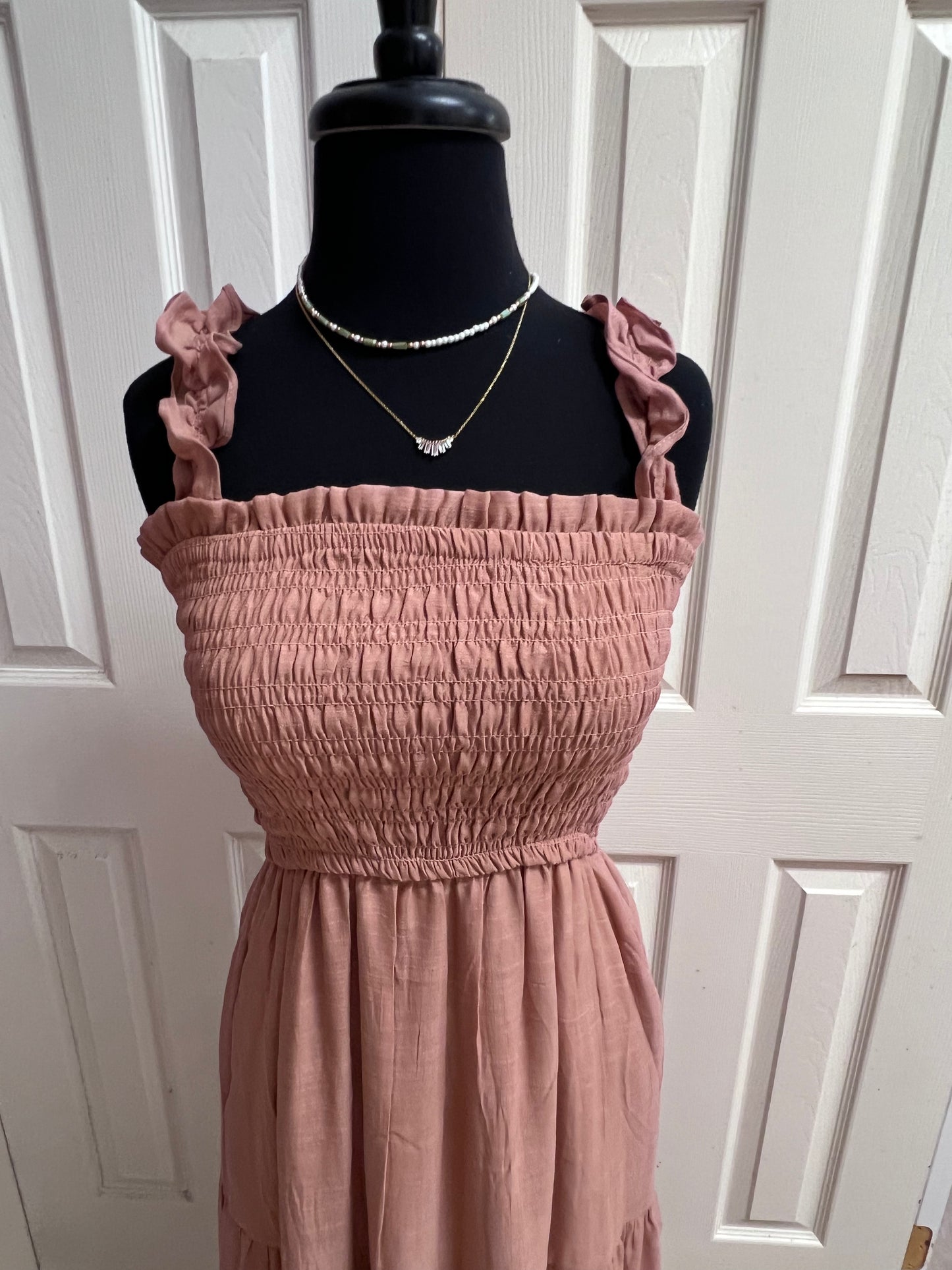 Mauve Smocked Maxi Dress