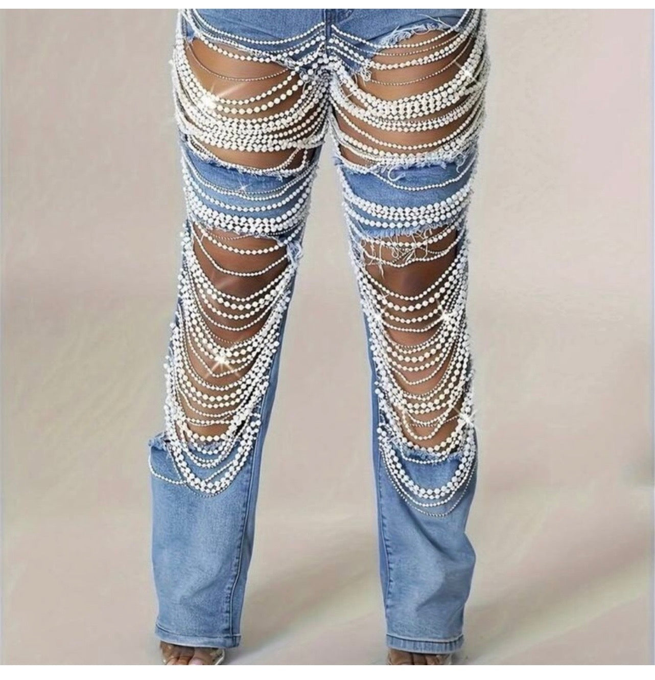 Pearl & Rhinestone Jeans