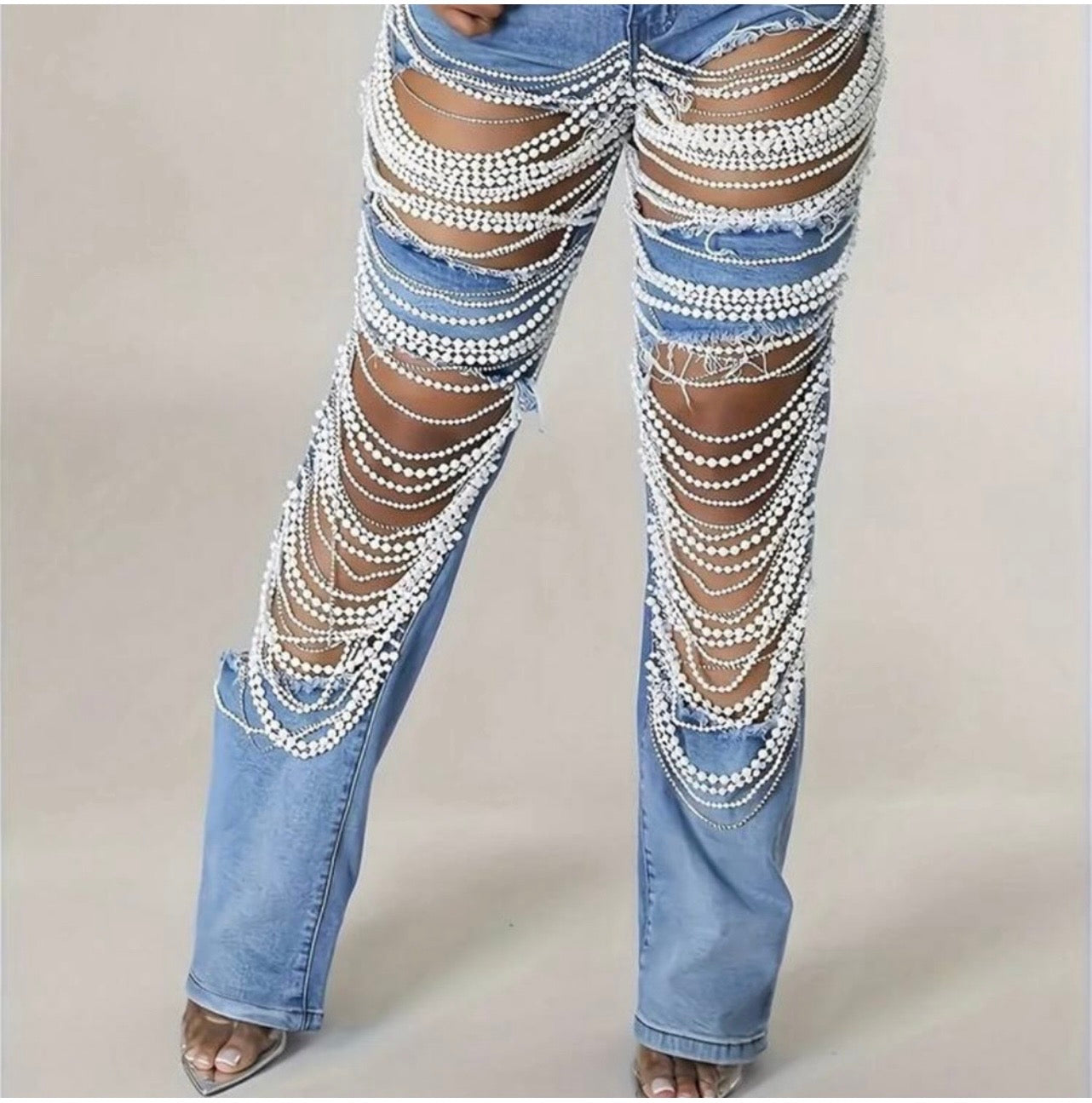 Pearl & Rhinestone Jeans