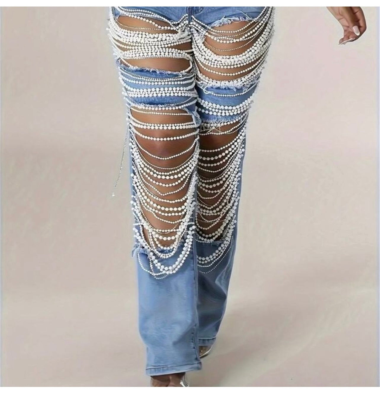 Pearl & Rhinestone Jeans