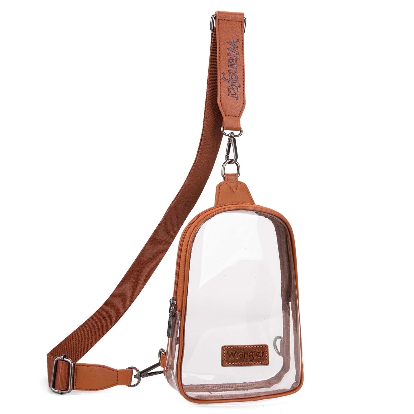 Clear Wrangler Sling Bag - Brown