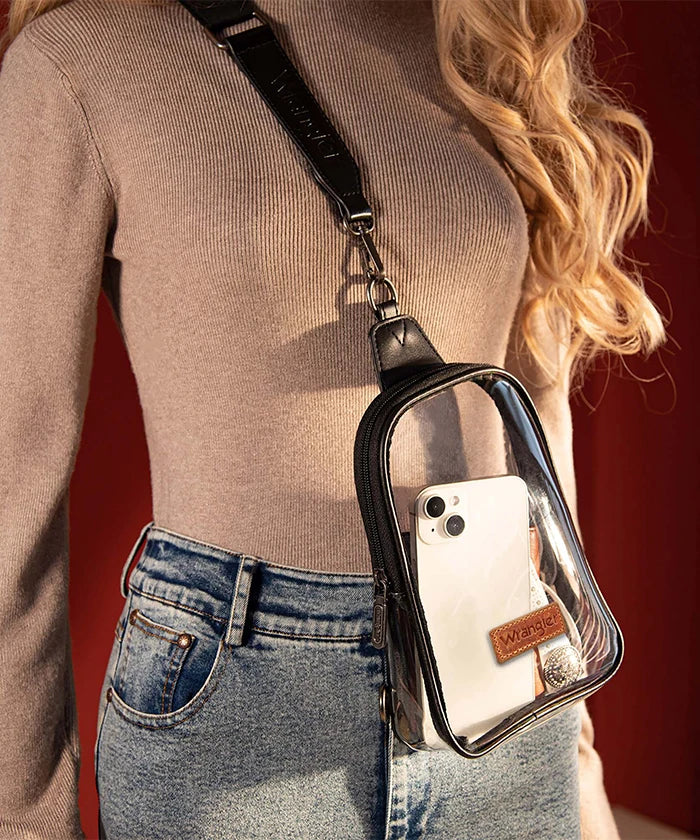 Clear Wrangler Sling Bag - Black