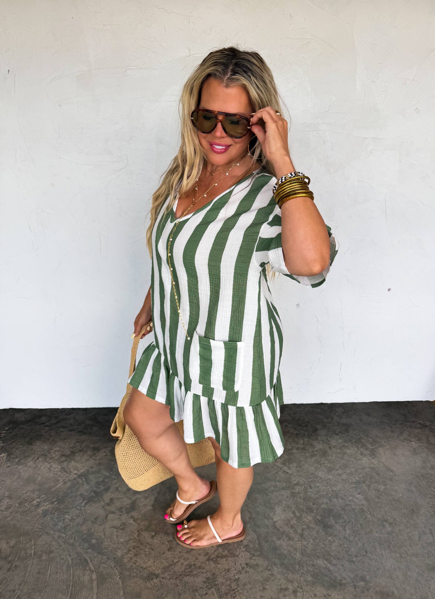 BY THE SEA STRIPE DRESS