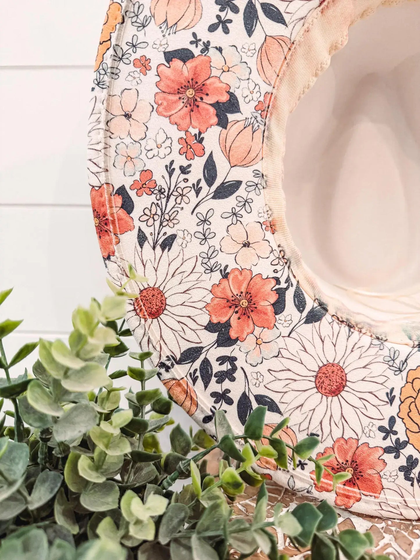 Floral Print Hat: Khaki