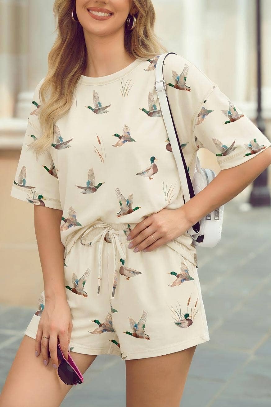 Duck Print Two Pieces Set
