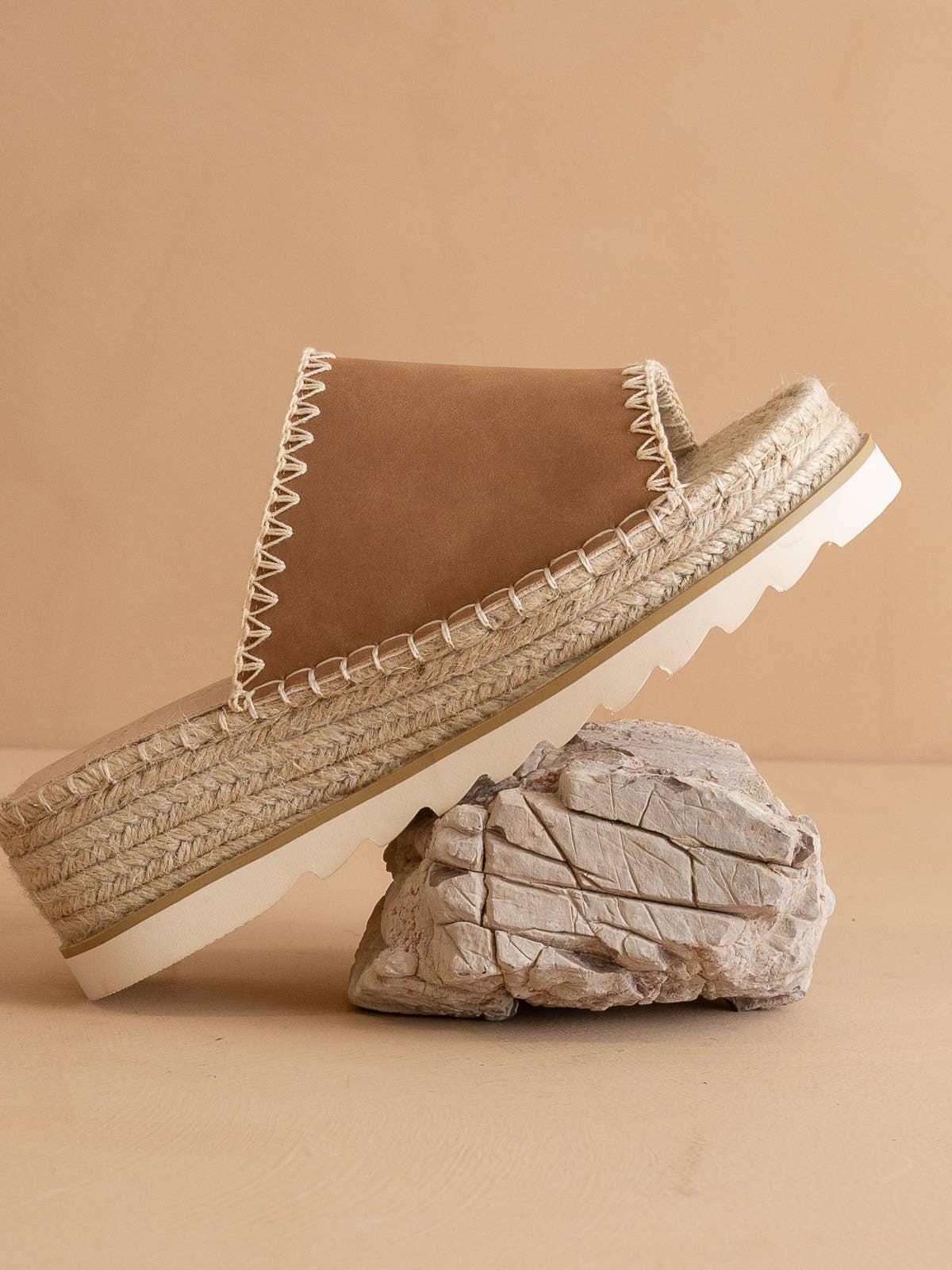 Espadrille Platform Sandal: CAMEL