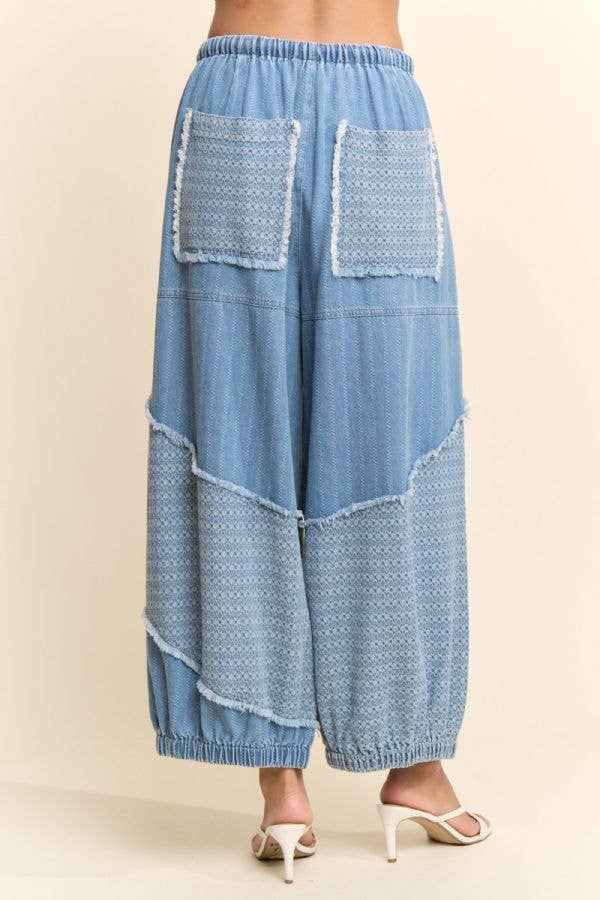 PRINTED FLOWER PATCHWORK PANTS: Small - 3x