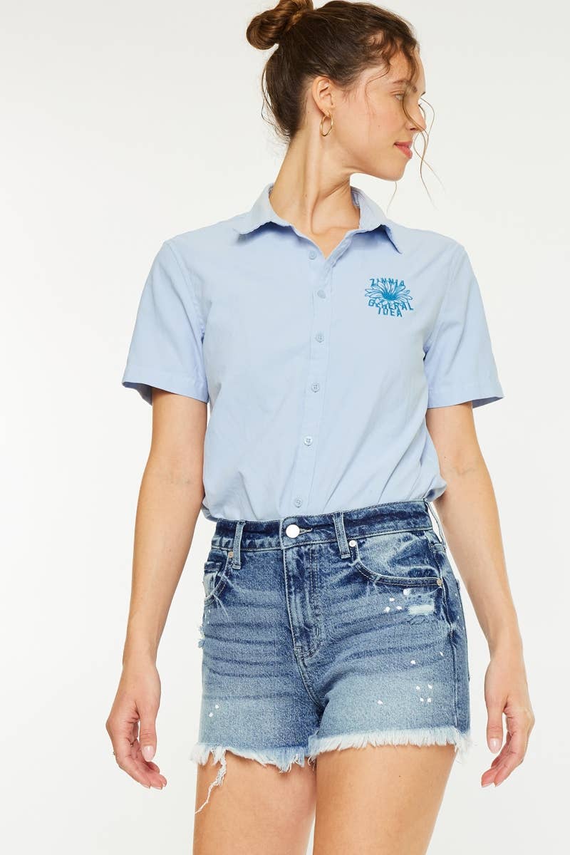 HIGH RISE DENIM SHORTS