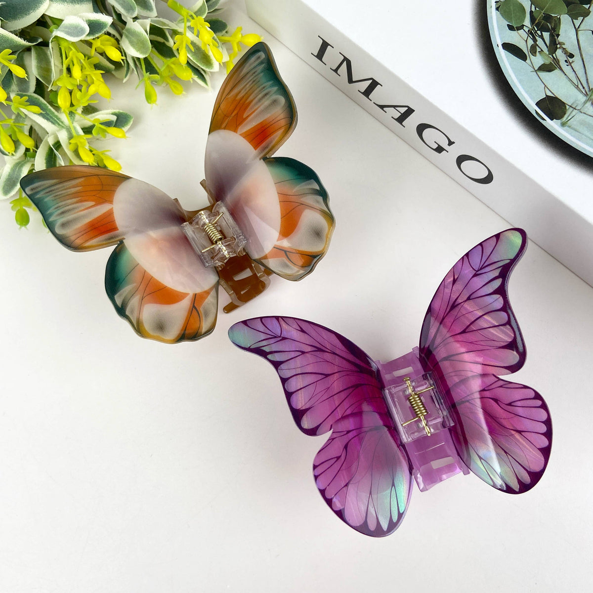Colorful Butterfly Hair Clip - Pink