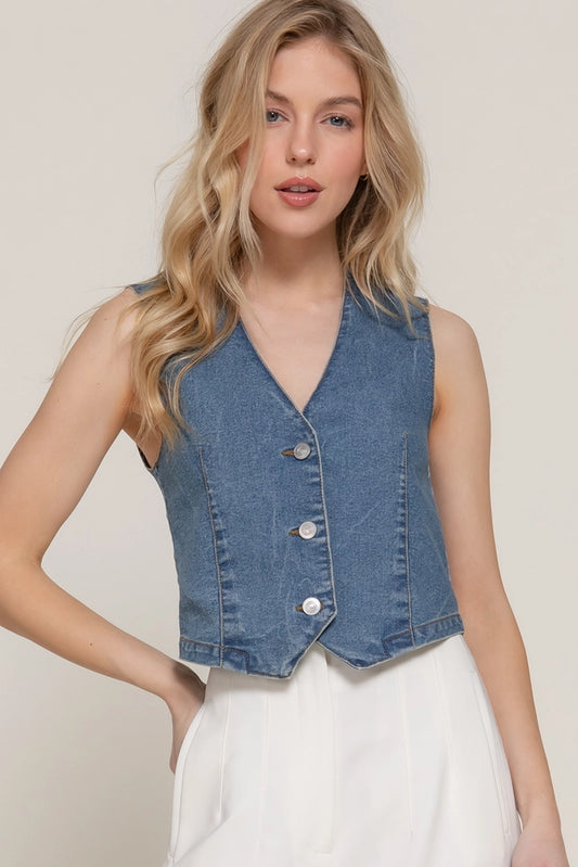 Simple Denim Vest