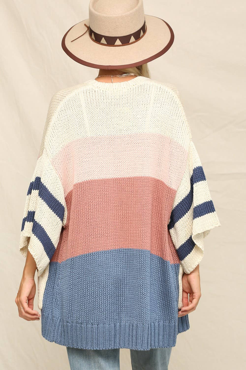 Striped Cardigan With Pocket: Multi