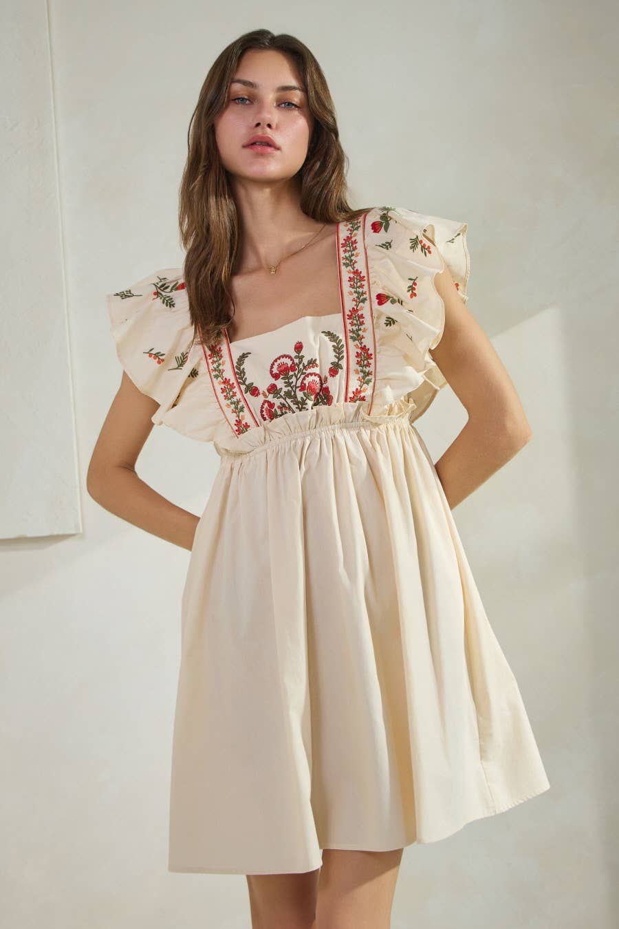 Solid Poplin Mini Dress